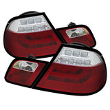 Spyder BMW E46 00-03 2Dr Coupe Light Bar LED Tail Lights Red Clear ALT-YD-BE4600-LBLED-RC - 5073822