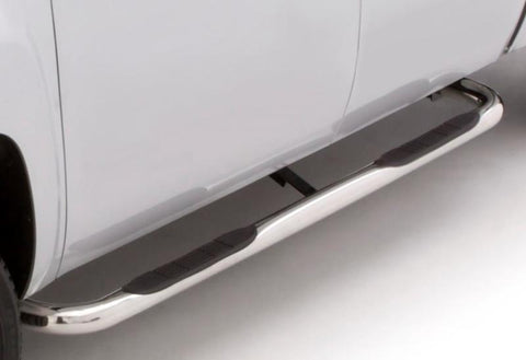 Lund 01-13 Chevy Silverado 1500 Crew Cab (Body Mount) 3in. Round Bent SS Nerf Bars - Polished - 22686358