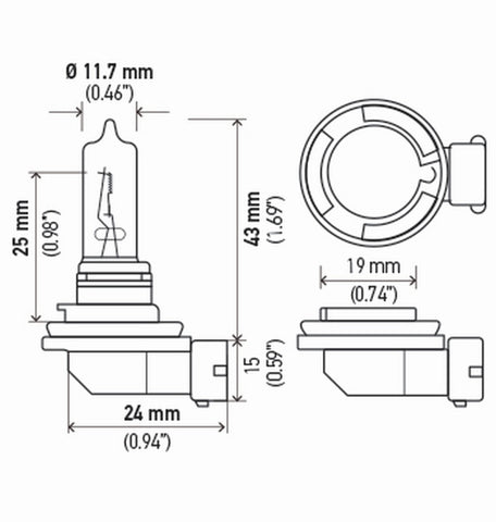 Hella Bulb H9 12V 65W Pgj195 T4 Sb - H9SB