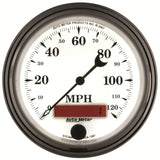 AutoMeter Gauge Speedometer 3-3/8in. 120MPH Elec. Prog. W/ Lcd Odo Old Tyme Wht II - 1287