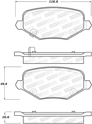 StopTech Street Brake Pads - Front - 308.17190