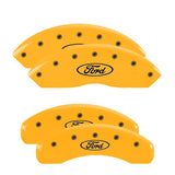 MGP 4 Caliper Covers Engraved Front & Rear Oval Logo/Ford Yellow Finish Black Char 2003 Ford Focus - 10106SFRDYL