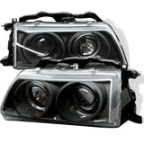 Spyder Honda Civic 90-91/CRX 90-91 Projector Headlights LED Halo Blk PRO-YD-HC90-HL-BK - 5010827