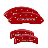 MGP 4 Caliper Covers Gloss Red Engraved with Corvette C4 (Full Kit 4 Pieces) - 13013SCV4RD