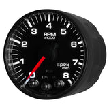 Autometer Spek-Pro Black 2 1/16 inch 8K RPM Tach w/ Shift Light and Peak Memory - P334328