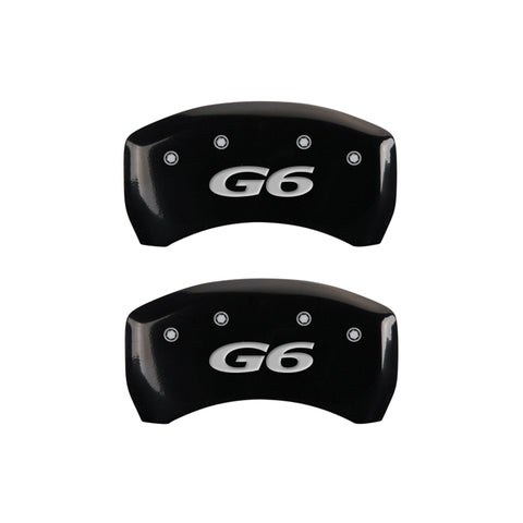 MGP 4 Caliper Covers Engraved Front Pontiac Engraved Rear G6 Black finish silver ch - 18025SPG6BK