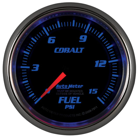 Autometer Cobalt 2-5/8in  Mechanical Fuel Pressure Gauge 0-15 PSI - 7911