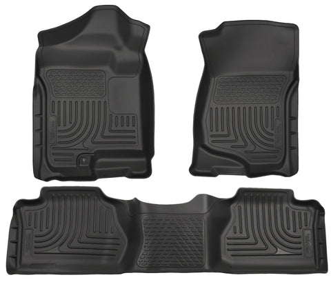 Husky Liners 07-12 Chevy Silverado/GMC Sierra Extended Cab WeatherBeater Combo Black Floor Liners - 98211