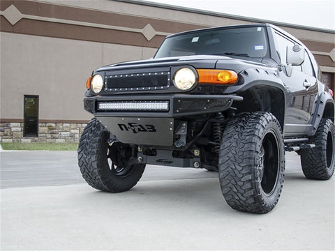 N-Fab M-RDS Front Bumper 06-17 Toyota FJ Cruiser - Tex. Black w/Silver Skid Plate - T061MRDS