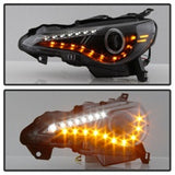 Spyder Scion FRS 12-14 Projector Headlights DRL LED Black PRO-YD-SFRS12-BK - 5075413