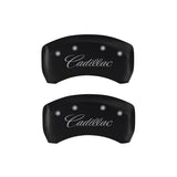 MGP 4 Caliper Covers Engraved Front & Rear Cursive/Cadillac Red finish silver ch - 35024SCADRD