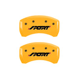 MGP 4 Caliper Covers Engraved Front & Rear SPORT Yellow finish black ch - 10229SSPOYL