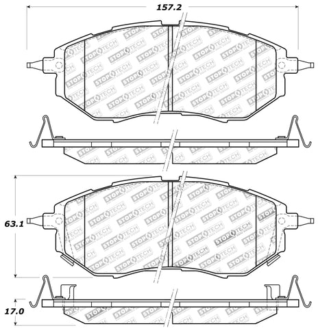 StopTech Performance 05-08 Legacy 2.5 GT Front Brake Pads - 309.10780