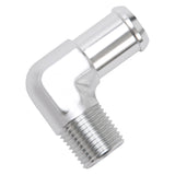 Edelbrock Hose End 90-Deg 1/2In NPT to 3/4In Barb Clear Anodize - 8166