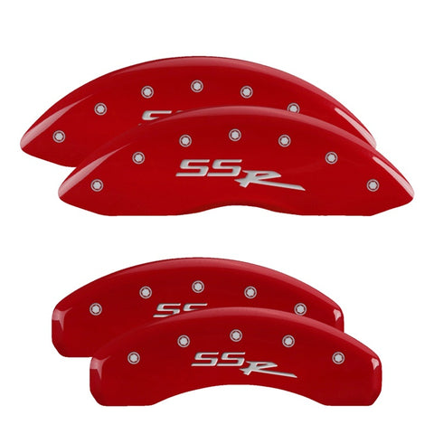 MGP 4 Caliper Covers Engraved Front & Rear MGP Red finish silver ch - 32022SMGPRD
