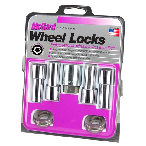 McGard Wheel Lock Nut Set - 4pk. (X-Long Shank) 1/2-20 / 13/16 Hex / 2.165in. Length - Chrome - 23181