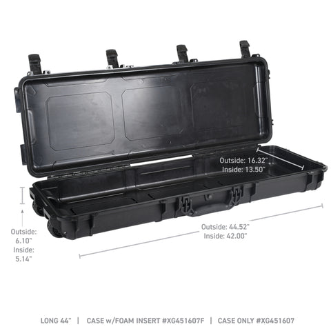 Go Rhino XVenture Gear Hard Case - Long 44in. / Lockable / IP67 / Automatic Air Valve - Tex. Black - XG451607