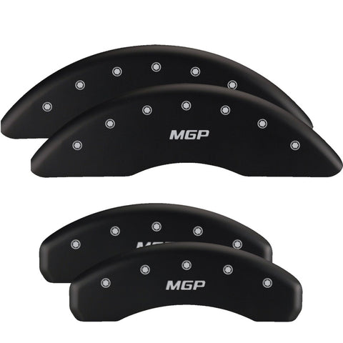 MGP 4 Caliper Covers Engraved Front & Rear MGP Black finish silver ch - 10215SMGPBK