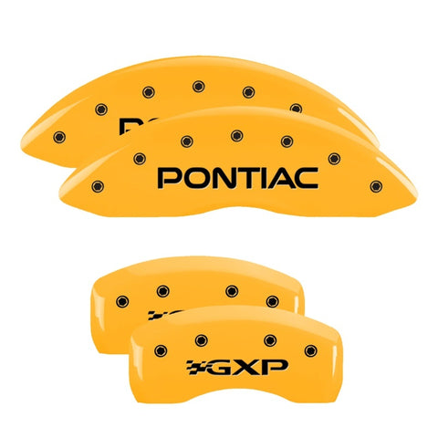 MGP 4 Caliper Covers Engraved Front Pontiac Rear Gxp Yellow Finish Blk Char 2005 Pontiac Bonneville - 18031SPXPYL