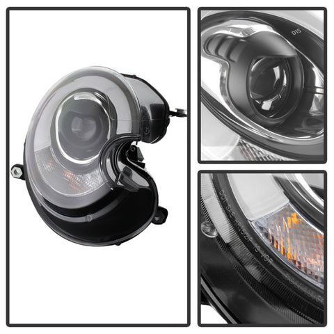 Spyder Mini Cooper 2010-2012 Projector Headlights Xenon/HID Model- DRL Blk PRO-YD-MC07-HID-DRL-BK - 5080615