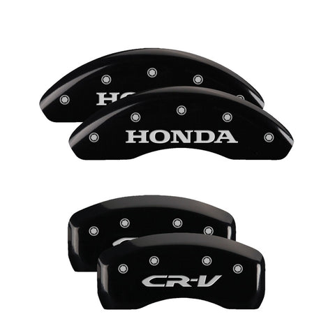 MGP 4 Caliper Covers Engraved Front Honda Engraved Rear CR-V Black finish silver ch - 20205SCRVBK