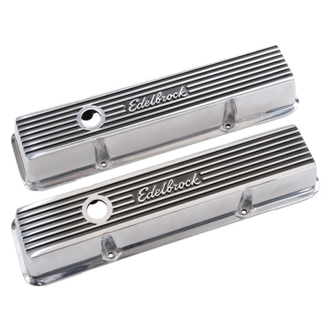 Edelbrock Valve Cover Elite II Series Chevrolet 1959-1986 262-400 CI V8 Low Polished - 4262