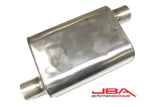 JBA Universal Chambered Style 304SS Muffler 13x9.75x4 2.5in Inlet Diameter Offset/Offset - 40-251300