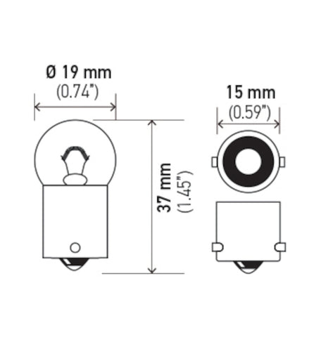 Hella Bulb 5008 12V 10W BA15s B6 - 5008