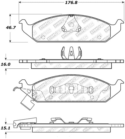 StopTech Street Select Brake Pads - Front - 305.06500