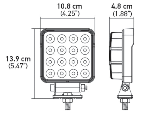 Hella ValueFit LED Work Lamps 4SQ 2.0 LED MV CR BP - 357106002