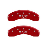 MGP 4 Caliper Covers Engraved Front Lincoln Engraved Rear MKX Red finish silver ch - 36007SLCXRD