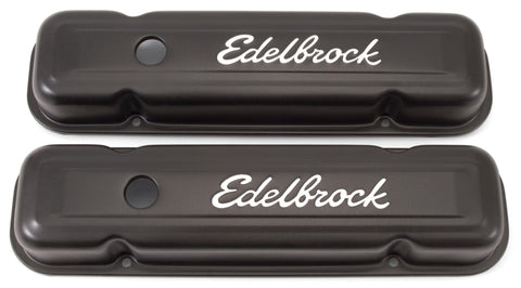 Edelbrock Valve Cover Signature Series Pontiac 1962-1979 301-455 CI V8 Low Black - 4453