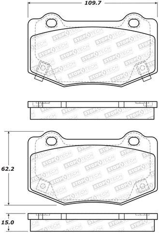 StopTech Street Brake Pads - Front - 308.17180