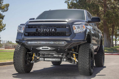 Addictive Desert Designs 2014+ Toyota Tundra Stealth Fighter Front Bumper w/Winch Mount & Sensors - F741422860103