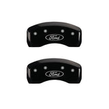 MGP 4 Caliper Covers Engraved Front & Rear Oval logo/Ford Black finish silver ch - 10216SFRDBK