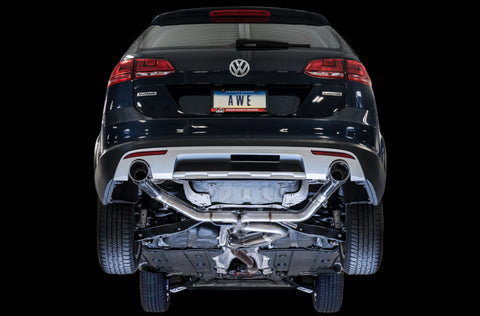 AWE Tuning VW MK7 Golf Alltrack/Sportwagen 4Motion Track Edition Exhaust - Polished Silver Tips - 3020-32044