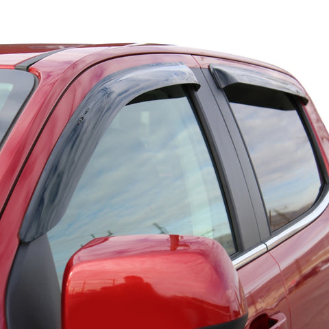 Westin 2015-2018 Chevrolet/GMC Colorado/Canyon Crew Cab Wade Slim Wind Deflector 4pc - Smoke - 72-31402