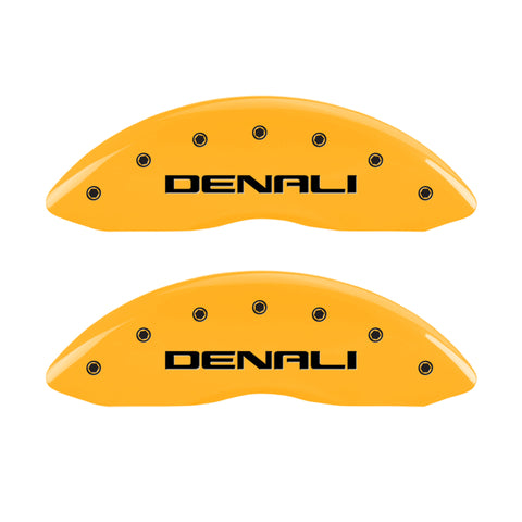 MGP 4 Caliper Covers Engraved Front & Rear Denali Yellow finish black ch - 34208SDNLYL