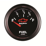 Autometer GM Bowtie Black 2-1/16 Fuel Level, 0-90 , Air-Core 8-18V - 3613-00406