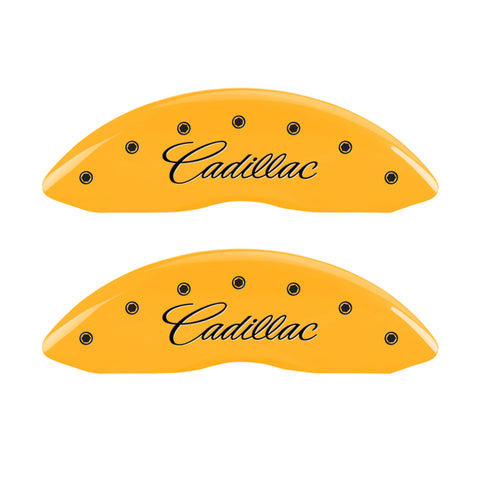 MGP 4 Caliper Covers Engraved Front Cadillac Rear SRX Yellow Finish Black Char 2010 Cadillac SRX - 35003SSRXYL