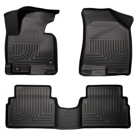 Husky Liners 2014 Kia Sportage w/Retain Hooks WeatherBeater Combo Front & 2nd Row Black Floor Liners - 99821