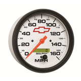 AutoMeter Gauge Speedometer 5in. 160MPH Elec. Programmable Chevy Red Bowtie White - 5889-00406