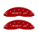 MGP 4 Caliper Covers Engraved Front & Rear SRT8 Red finish silver ch - 32006SSR8RD