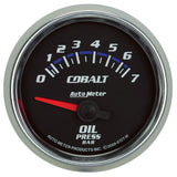 Autometer Cobalt 52mm 0-7 BAR Short Sweep Electric Oil Pressure Gauge - 6127-M