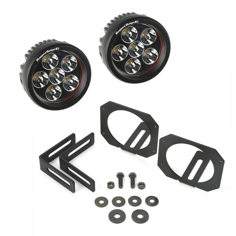 Rugged Ridge 07-18 Jeep Wrangler JK Bumper Mounted Circular LED Light & Mount Kit - 11232.27