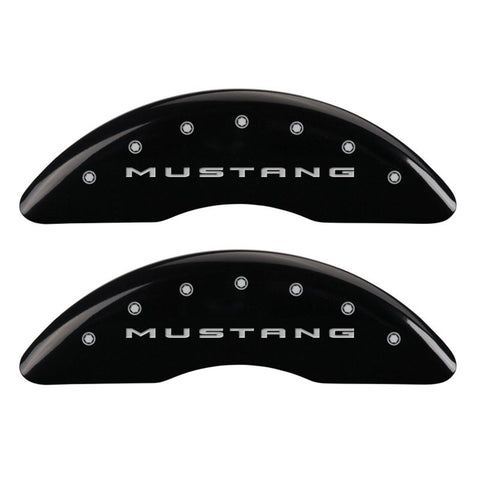 MGP 4 Caliper Covers Engraved Front 2015/Mustang Engraved Rear 2015/50 Black finish silver ch - 10200SM52BK