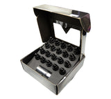 NRG 500 Series M12 X 1.5 Bullet Shape Steel Lug Nut Set - 21 Pc w/Lock Key - Black - LN-LS500BK-21