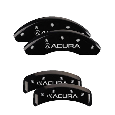 MGP 4 Caliper Covers Engraved Front & Rear Acura Black finish silver ch - 39002SACUBK