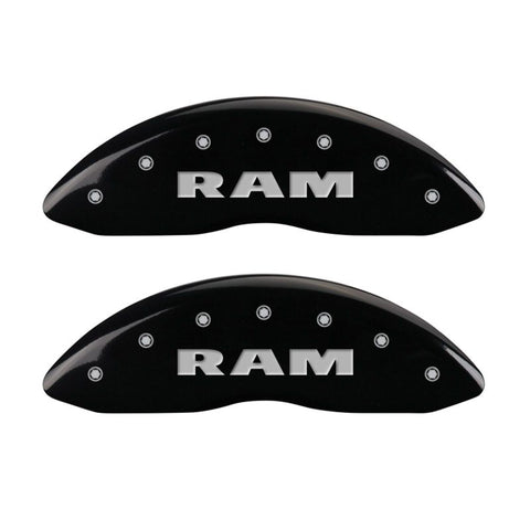 MGP 4 Caliper Covers Engraved Front RAM Engraved Rear RAMHEAD Black finish silver ch - 55001SRMHBK