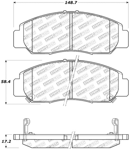 StopTech Performance 03-07 Honda Accord V6 A/T Front Brake Pads - 309.09590